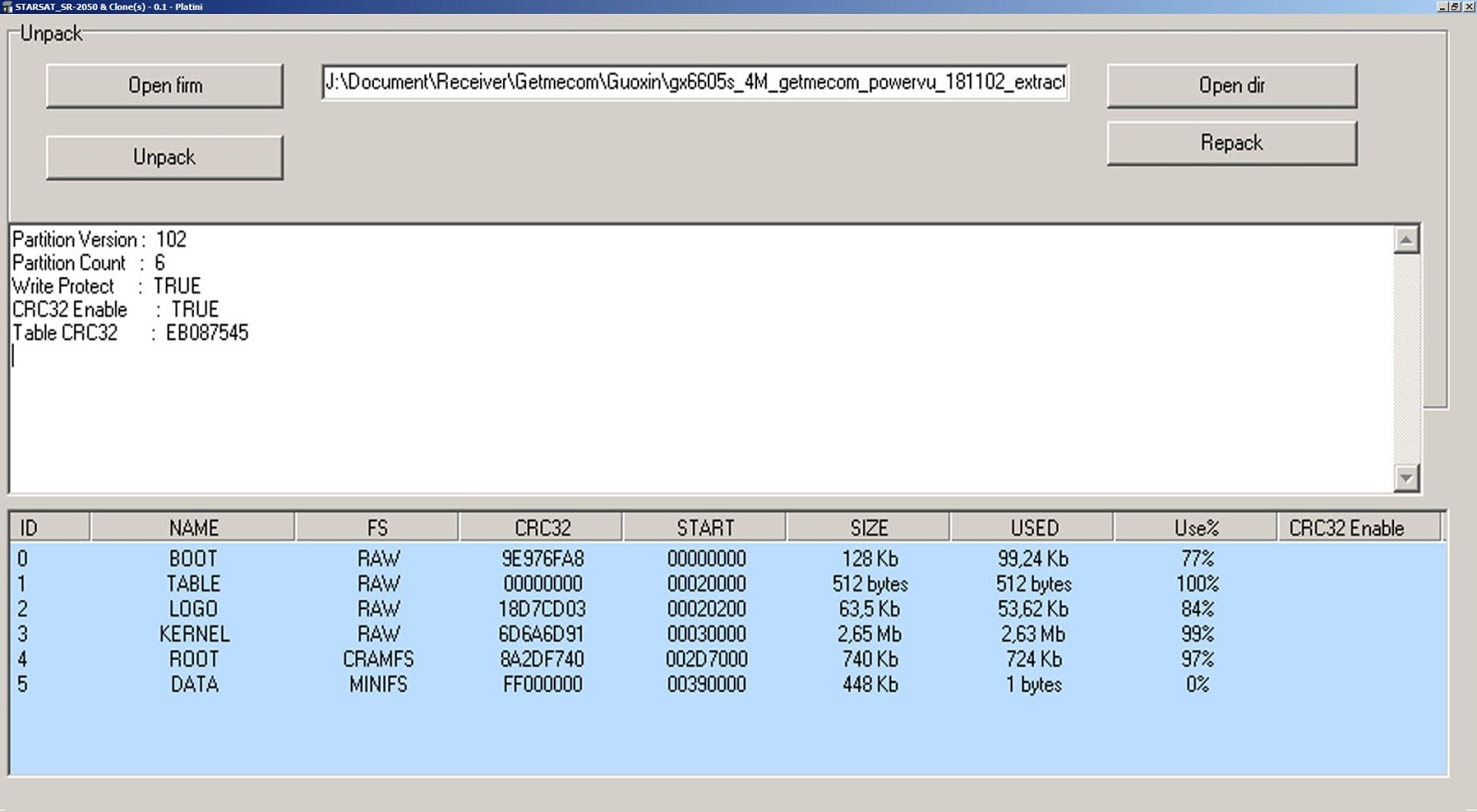 Aplikasi Edit Firmware Unpack Repack Software GX6605S 