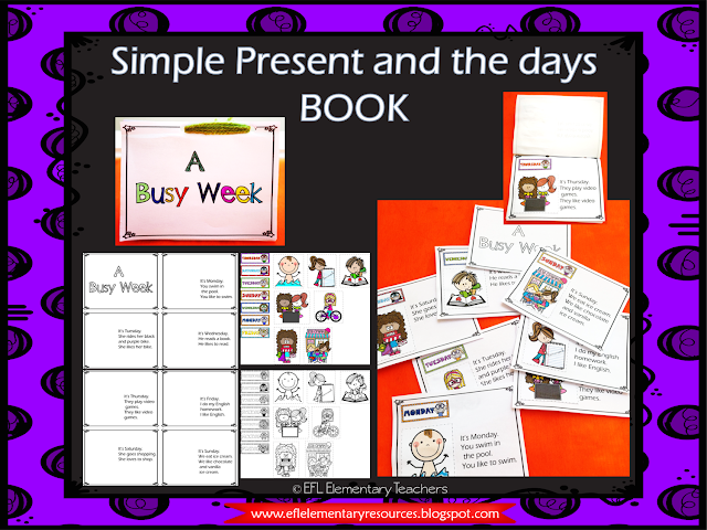 printable book for Simple present and the days of the week