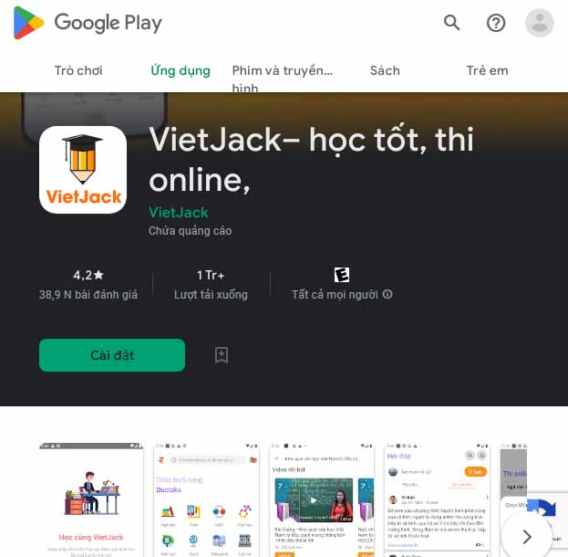 Tải app VietJack APK học, thi online trên điện thoại, máy tính a1