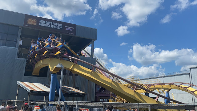 Nitro Roller Coaster Leaving Station Six Flags Great Adventure