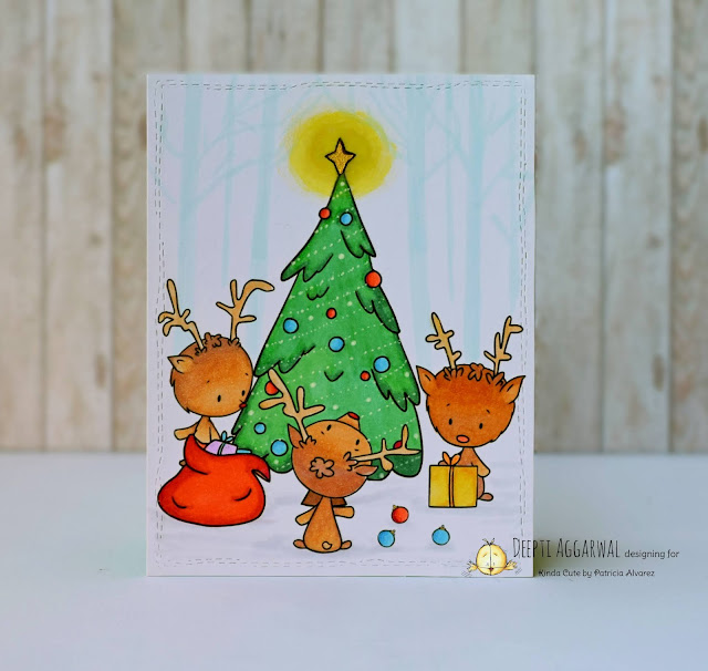 Christmas card using Reindeer digi from Kinda cute by Patricia