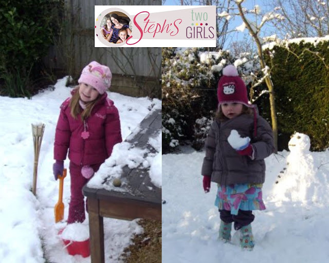 Steph's Two Girls in the snow, around the time of diagnosis/blog start, in 2010
