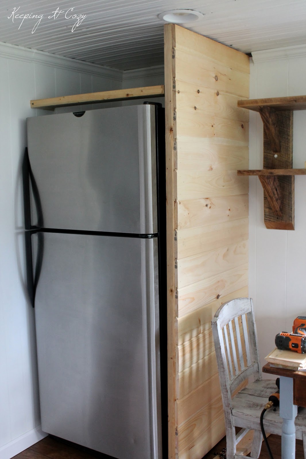 Keeping It Cozy Kitchen Update Building A Refrigerator Cabinet