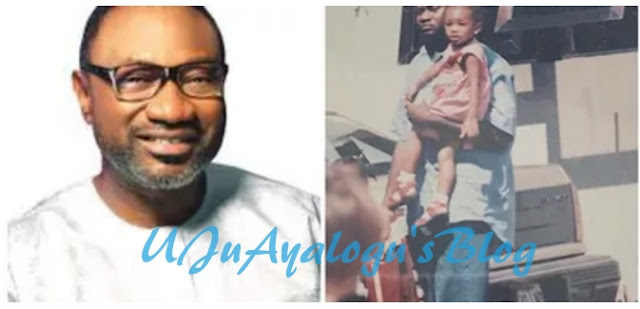 See photo of Femi Otedola in his hustling days taking daughter to school (photo)