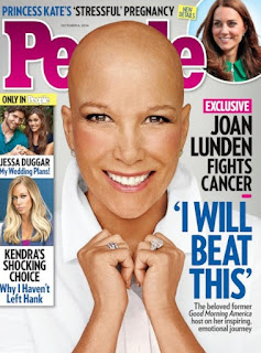 Picture of Joan Lunden in the magazine when she was suffering from cancer