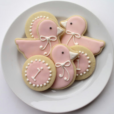 Pink Ducky and Monogram Cookies