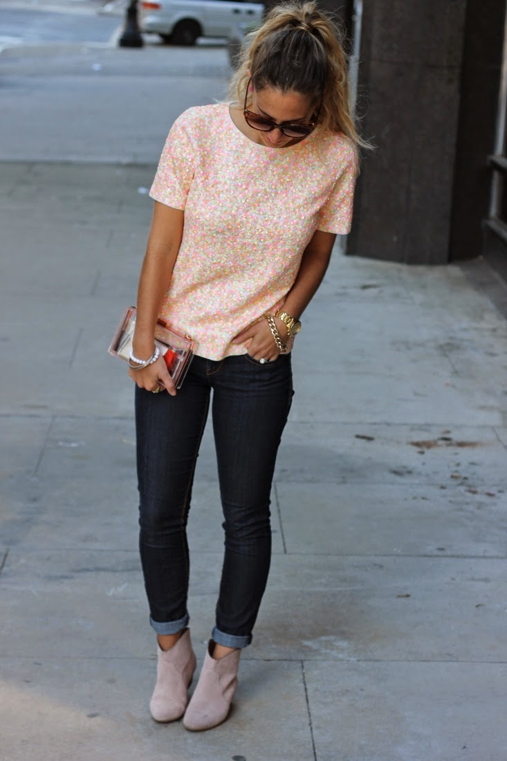 Bedazzles After Dark Outfit Post Casual Sequin Tee 