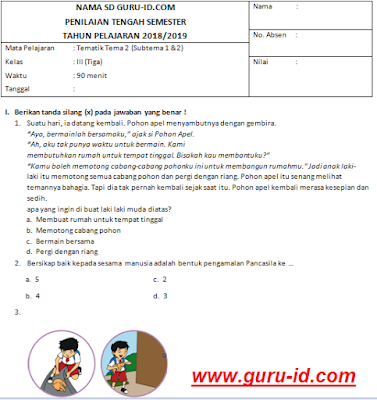 Pada postingan kali ini akan admin share Soal Soal UTS/PTS k13 Kelas 3 dan Kunci Jawaban Tahun 2018 (lengkap)