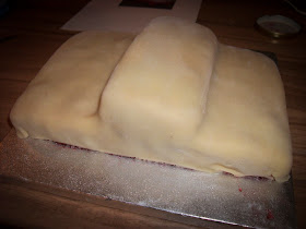 Marzipan covered sponge cake