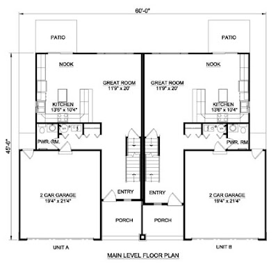 2 Bedroom 1 Bath Apartment Plans