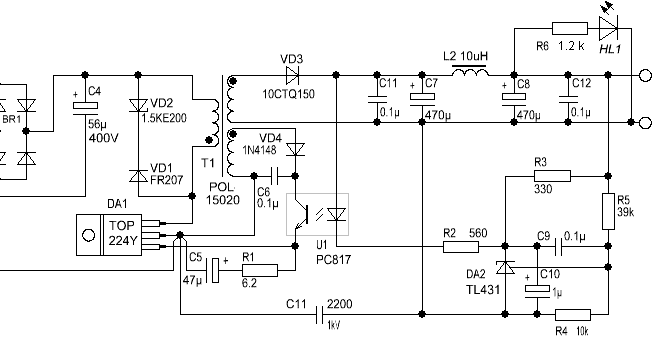 Tny178pn схема блока питания Tool Electric: Импульсный блок питания 12 В 2 А