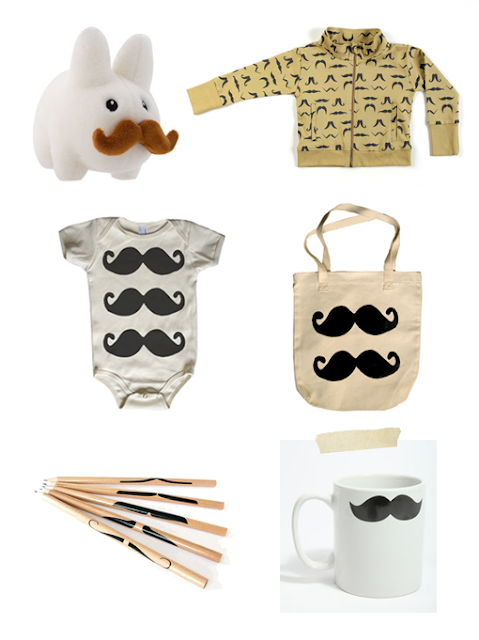 chic mother and baby moustache picks