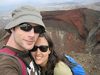 Junto a un cráter en el Tongariro.