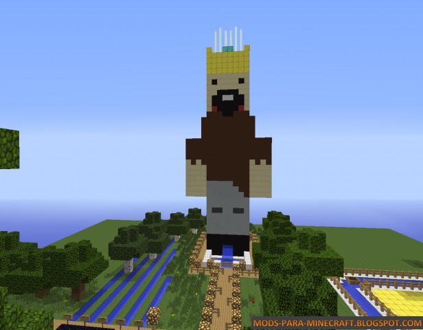 Estatua de Notch del mapa Waterpark Supreme para Minecraft1 .8