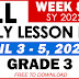 GRADE 3 DAILY LESSON LOG (Quarter 3: WEEK 8) APRIL 3-5, 2023