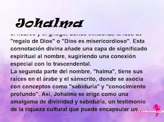significado del nombre Johalma