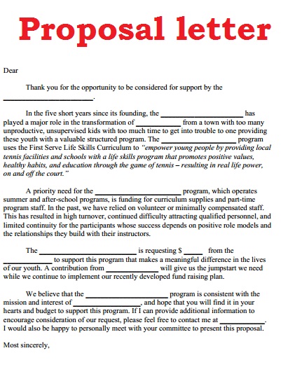 ... sample proposal letter picture | best sample proposal letter | sample