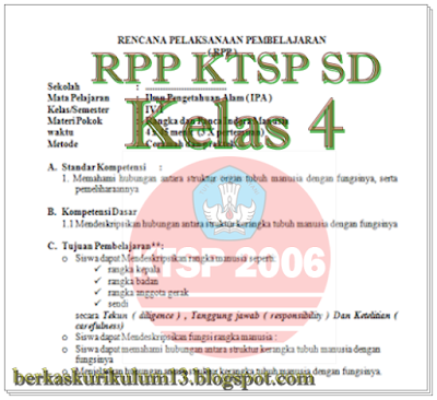 Contoh RPP KTSP SD Terbaru Kelas 4 Semester 1 dan 2  | Berkas Kurikulum 2013
