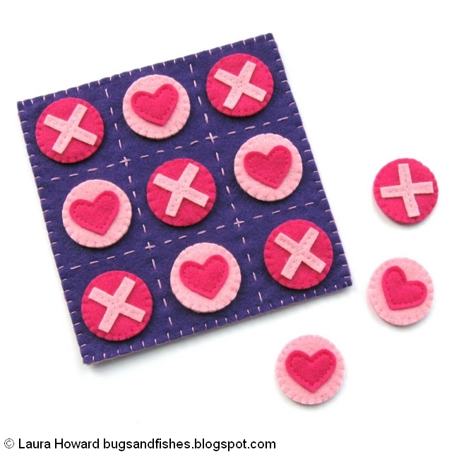 Bugs And Fishes By Lupin Felt Hearts Kisses Tic Tac Toe Set For Valentine S Day