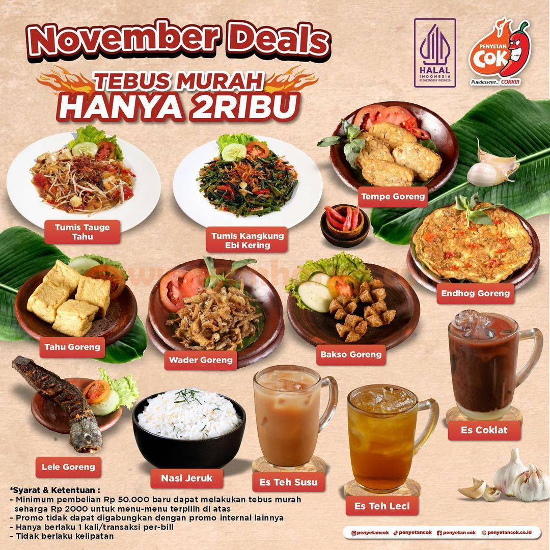 Promo Penyetan Cok November Deals Tebus Murah Hanya 2Ribu