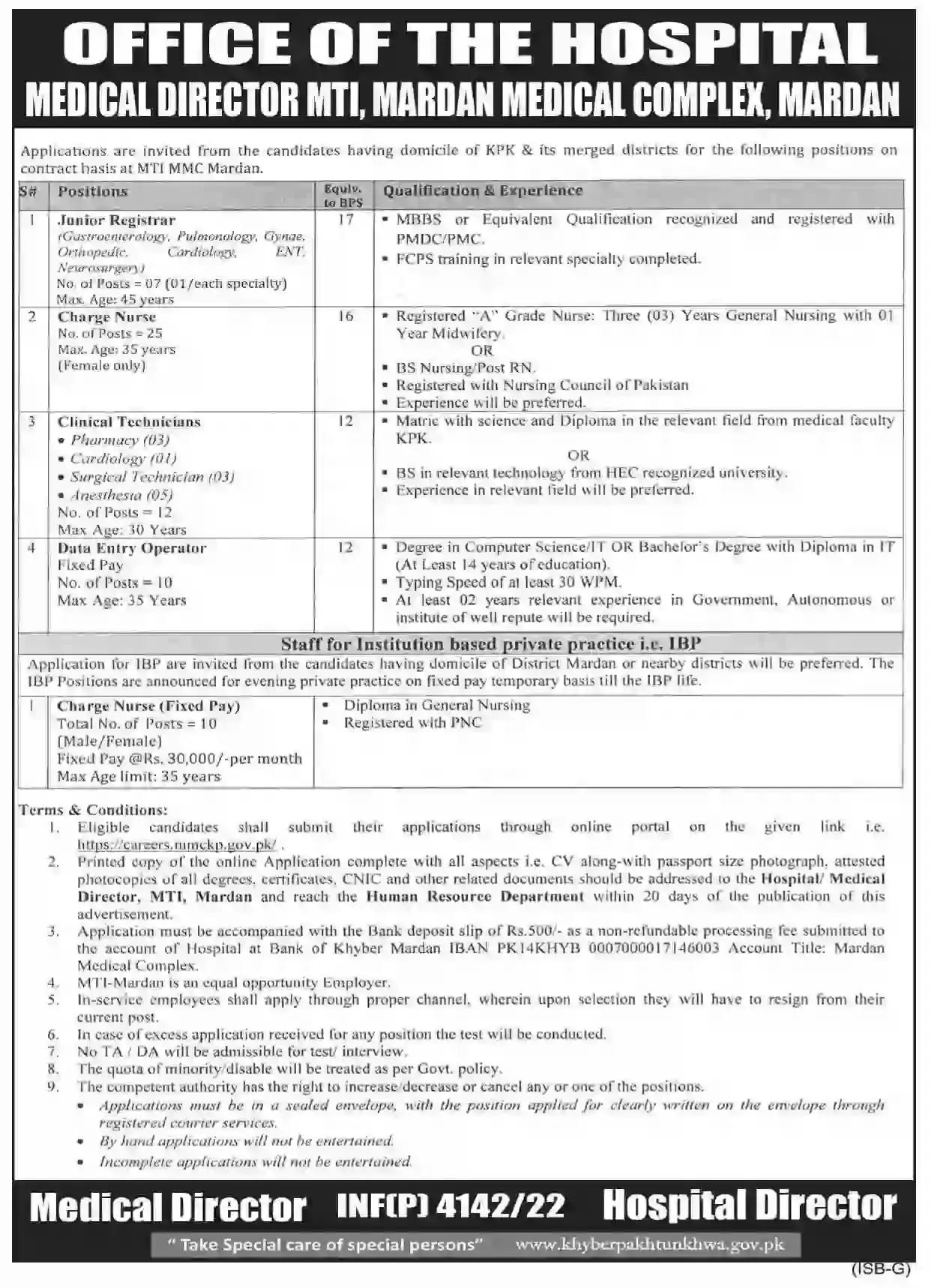 Pakistan Medical Jobs In KPK Latest Opportunity