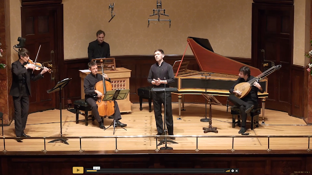 Handel: Nine German Arias - Iestyn Davies, Arcangelo (Matthew Truscott, Jonathan Cohen, Jonathan Manson, Thomas Dunford - Wigmore Hall (image taken from live-stream)