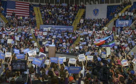 Bernie Sanders in Springfield, Massachusetts.