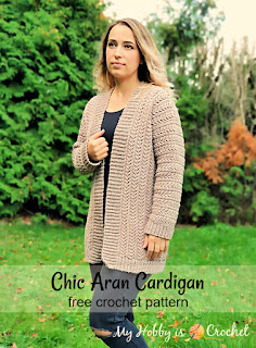 Chic Aran Cardigan - Free Crochet Pattern with Tutorial