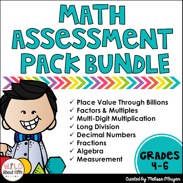 math assessments for 4th, 5th and 6th graders