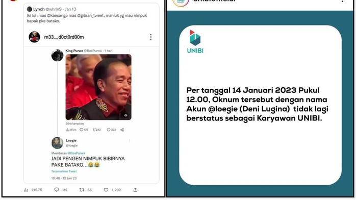 HEBOH Pegawai Dipecat Gegara Diduga Hina Jokowi, Pihak UNIBI Akhirnya Buka Suara