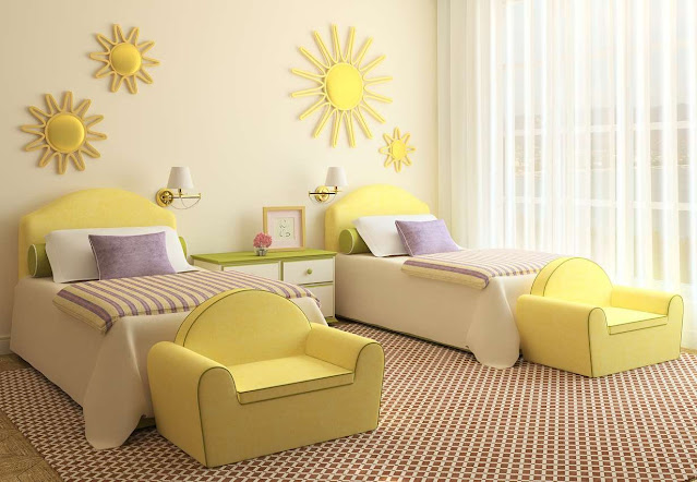 yellow girls bedroom