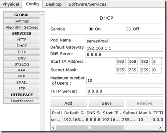 mengatur ip FastInternet Cisco Packet Tracer 