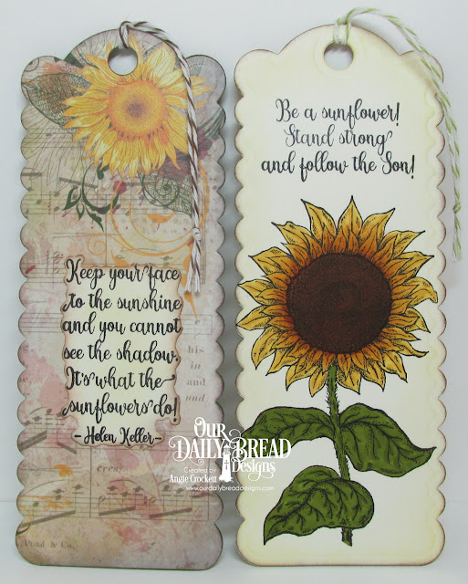 ODBD Be A Sunflower, ODBD Follow The Son Paper Collection, ODBD Custom Bookmarks Dies, Designer Angie Crockett