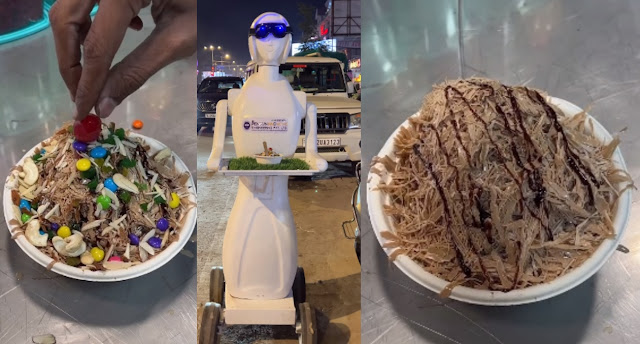 A robot serves people ice dish in Ahmedabad - watch video