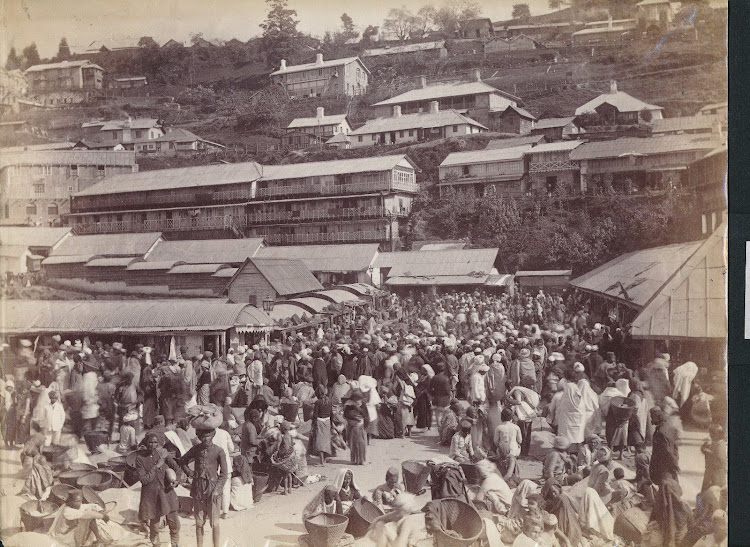 Market Area in Darjeeling, India - 19th Century