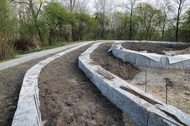 Baustelle Fritz-Schloß-Park, Aufwertung des Südplateaus, Rathenower Straße, 10559 Berlin, 03.04.2014