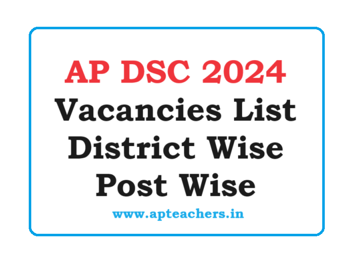 AP DSC 2024 Vacancies List District Wise - Post Wise