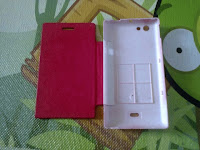 Leather Flip Cover Case Sony Xperia Miro ST23i Merah