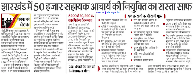 Way is clear for 50000 posts of Jharkhand Assistant Professor notification pdf latest news update 2023 in hindi