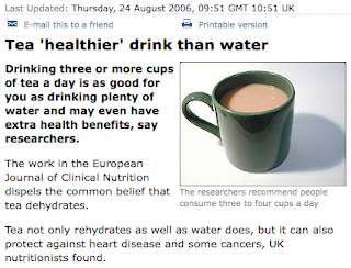 BBC News article on the health benefits of tea