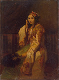 Woman in Oriental Dress by Alexandre-Gabriel Decamps - Genre Paintings from Hermitage Museum