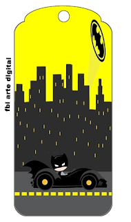 Batman in Black and Yellow, Free Printable Tags.