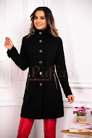 Trench elegant negru de dama