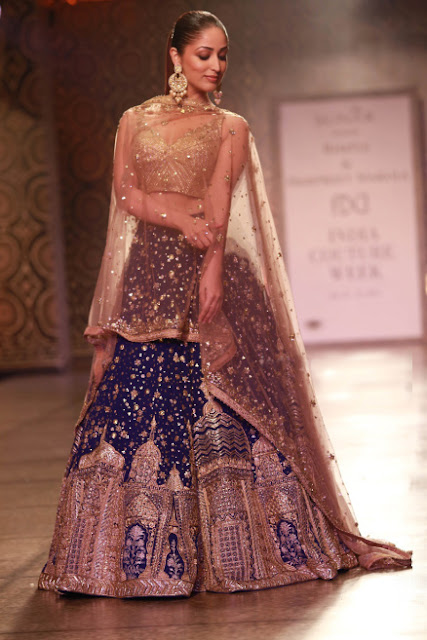 Yami Gautam in Embellished Minar Lehenga Choli on Day 3 of Indian Couture Week 2016