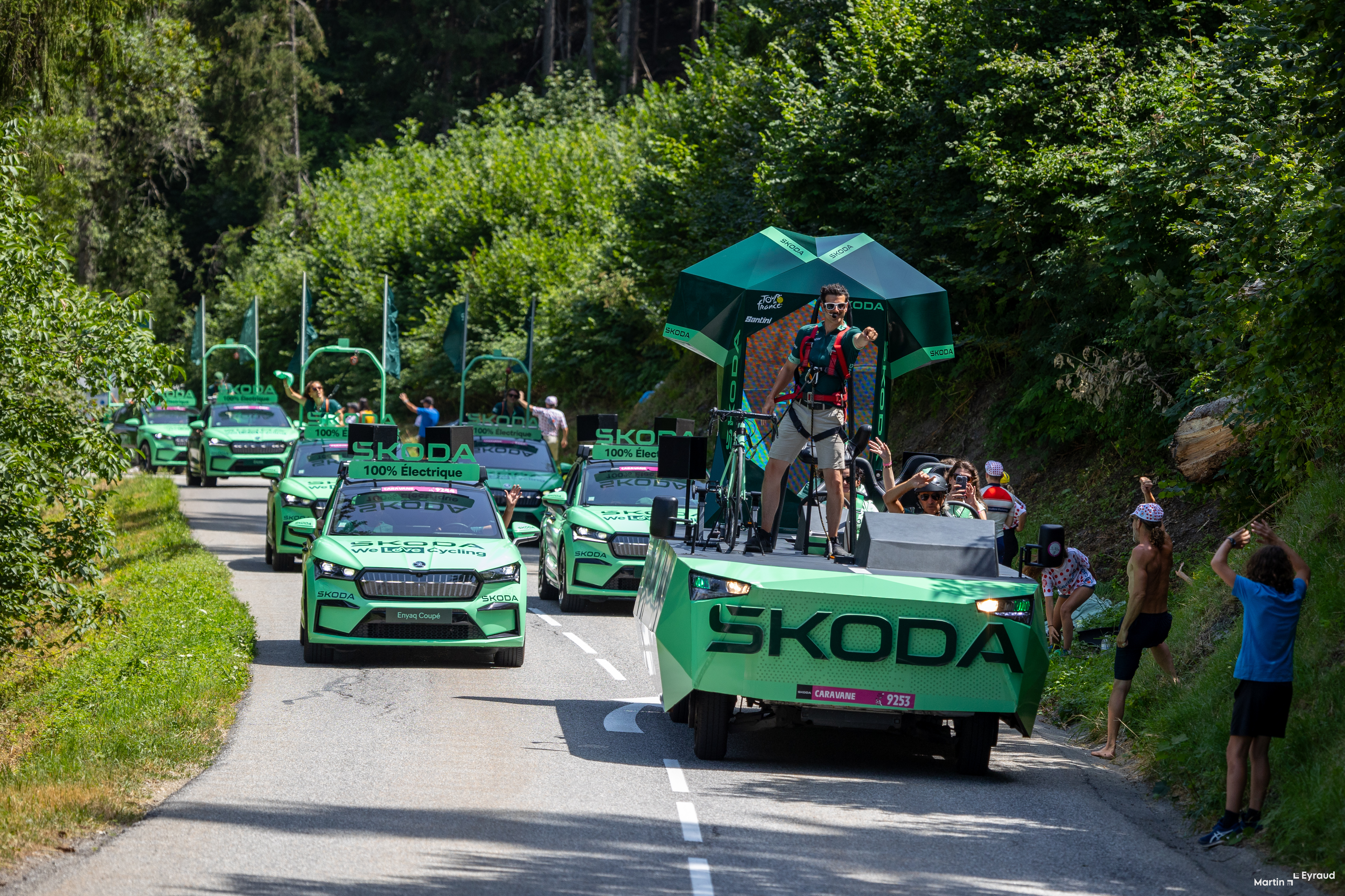 Tour de France Caravane publicitaire avec Skoda
