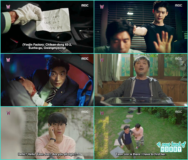  writer sung moo got his face back & at webtoon prosecutor han cheol taking evidence from kang chul car - W - Episode 14 Review