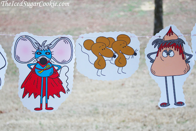 Stincel And Ringlet Birthday Party Flag Hanging Banner DIY Idea-Woodpepper, Pecan, Walnut, Roaster, Drip Drop Freezer Bern, Cotton Candy King