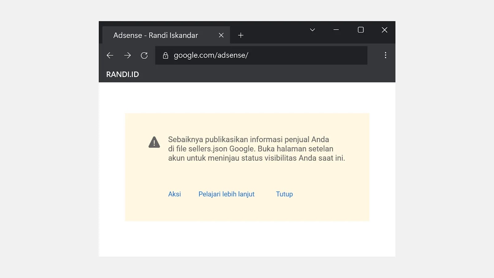 Mengatasi sellers.json di Google Adsense Blogger