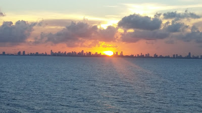 Sunset from cruise ship balcony in Florida