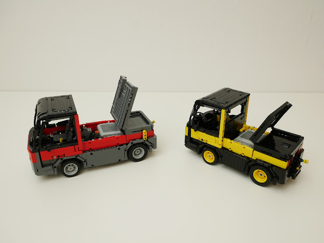 lego technic moc Linde P250 tow tractors battery box detail